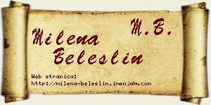 Milena Beleslin vizit kartica